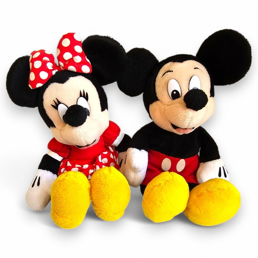 Walt Disney World Mickey Mouse & Minnie Mouse Beanbag Plush Toys Lot 10"